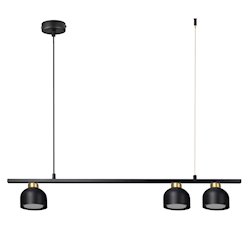 Lampa wisząca belka 90cm Kai z 3 oprawami GX53 czarno-złota