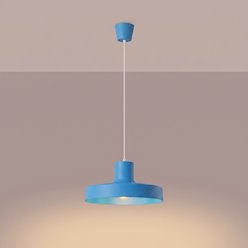 Lampa wisząca klasyczna Bilo 1xE27 błękitna