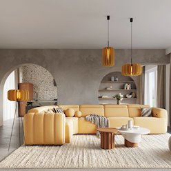 Lampa wisząca filcowa Mula 45 CM 1xE27 żółta