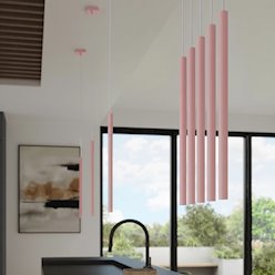 Lampa wisząca pojedyncza tuba Pastelo 1xG9 różowa