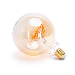 Żarówka LED Filament z napisem Happy E27 4W G125 1800K