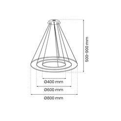 Lampa wisząca złote okręgi Golden 93W 4000K