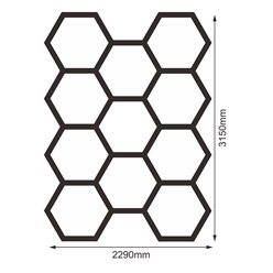 Lampa LED Hexagon 11xHEX biała 368W 4000K