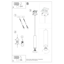 Lampa wisząca pojedyncza tuba Lagos 1xGU10 beżowa