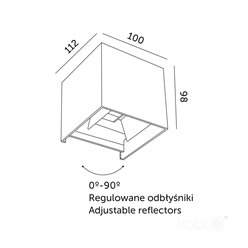 Kinkiet elewacyjny góra dół Querk 2x2W 3000K czarny