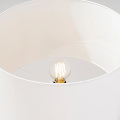 Lampa podłogowa drewniana Natt 1xE27 z białym abażurem