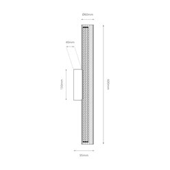 Kinkiet ścienny liniowy LED 11W 3CCT 60cm akryl czarny