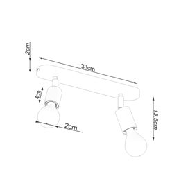 Lampa sufitowa reflektory FORNES 2xE27 czarna