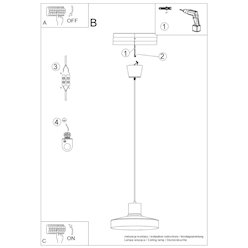 Lampa wisząca klasyczna Bilo 1xE27 różowa