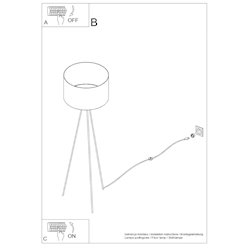 Lampa podłogowa z abażurem Nevia 1xE27 beżowy marmur