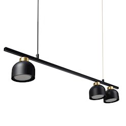 Lampa wisząca belka 90cm Kai z 3 oprawami GX53 czarno-złota
