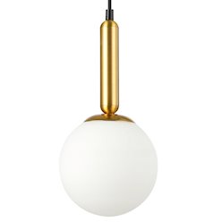 Lampa wisząca mleczna kula Bali 15cm 1xE27 złota