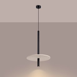 Lampa wisząca filcowa Feltro 1xG9 czarno-beżowa