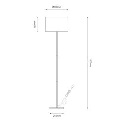 Lampa podłogowa 1xE27 Morgan dekoracyjna 160cm czarna
