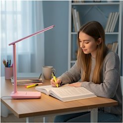 Lampka biurkowa LED Noblite 7W CCT różowa