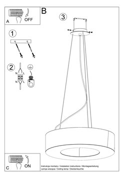 Lampa wisząca okrągła SATURNO 90 cm biała 8xE27