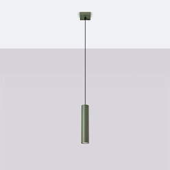 Lampa wisząca pojedyncza tuba Lagos 1xGU10 zielona oliwka