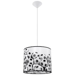 Lampa wisząca dziecięca Football B 30 1xE27 biało-czarna
