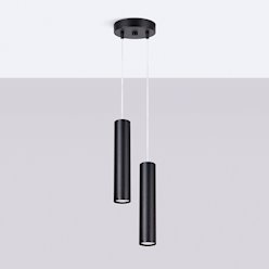 Lampa wisząca podwójna Lagos 2xGU10 okrągła czarna