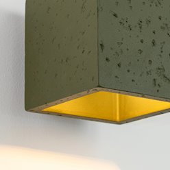 Kinkiet betonowy Quad góra-dół 1xG9 zielony oliwkowy