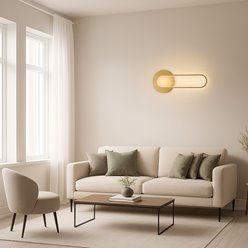 Kinkiet ścienny nowoczesny Goldi 13W 43cm złoty