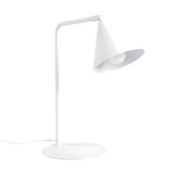 Lampa biurkowa ze stożkowym kloszem Nox 1xE14 biała