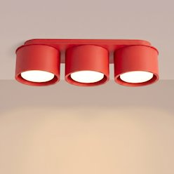 Lampa sufitowa potrójna tuba Modo 3xGx53 czerwony