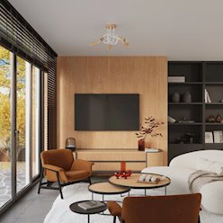 Kinkiet drewniany Ember 1xE27 biały/naturalne drewno