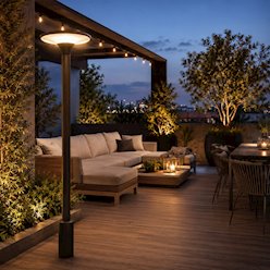 Lampa parkowa LED solarna Patio 20W 2100lm 3000-4000K