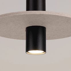 Lampa wisząca filcowa Pelta 1xGU10 czarno-beżowa