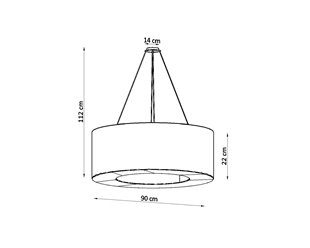 Lampa wisząca okrągła SATURNO 90 cm biała 8xE27