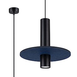 Lampa wisząca filcowa Pelta 1xGU10 czarno-granatowa