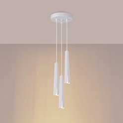 Lampa wisząca potrójna Prysm okrągła 3xG9 biała