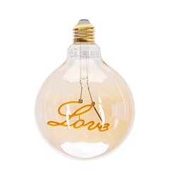 Żarówka LED Filament z napisem Love E27 4W G125 1800K