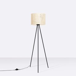 Lampa podłogowa z abażurem Nevia 1xE27 beżowy marmur