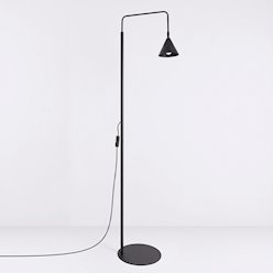 Lampa podłogowa ze stożkowym kloszem Nox 1xE14 czarna