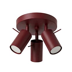 Kinkiet okrągły z reflektorami Ring 3xGU10 burgundowy
