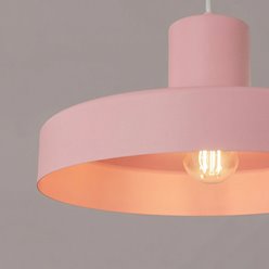 Lampa wisząca klasyczna Bilo 1xE27 różowa