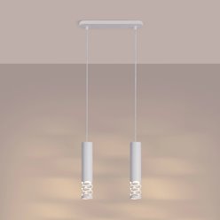 Lampa wisząca podwójna Liro 2xGU10 listwa biała
