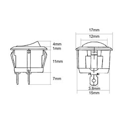 Włącznik meblowy Mini kołyskowy czarny