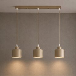 Lampa wisząca Loft 3xE27 Elena listwa 50cm beżowa