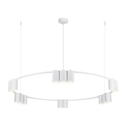Lampa wisząca okrągła ze spotami Genesis 15xGU10 biała