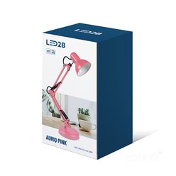 Lampka biurkowa kreślarska 1xE27 z klipsem różowa