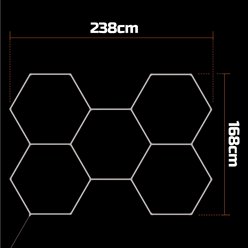 Lampa LED Hexagon 5S CRI90 168x238cm 192W 6500K