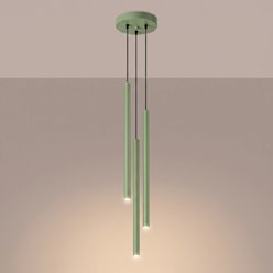 Lampa wisząca potrójna tuba Pastelo 3P 3xG9 okrągła szałwiowa
