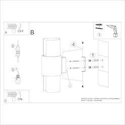 Kinkiet góra-dół Flash 2xE27 biały