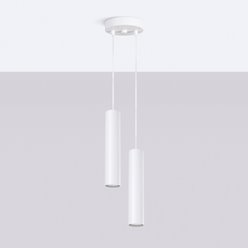 Lampa wisząca podwójna Lagos 2xGU10 okrągła biała