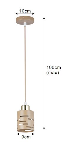 Lampa wisząca pojedyncza Timber 1xE27 beż-złoto