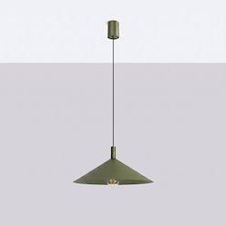 Lampa wisząca stożkowy klosz Nox 40cm 1xE27 zielona oliwka