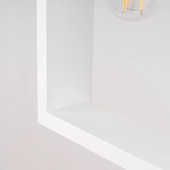 Lampa wisząca drewniana Aries 1xE27 biała